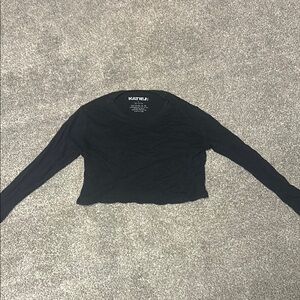 Katie J NYC Black Cropped Blouse